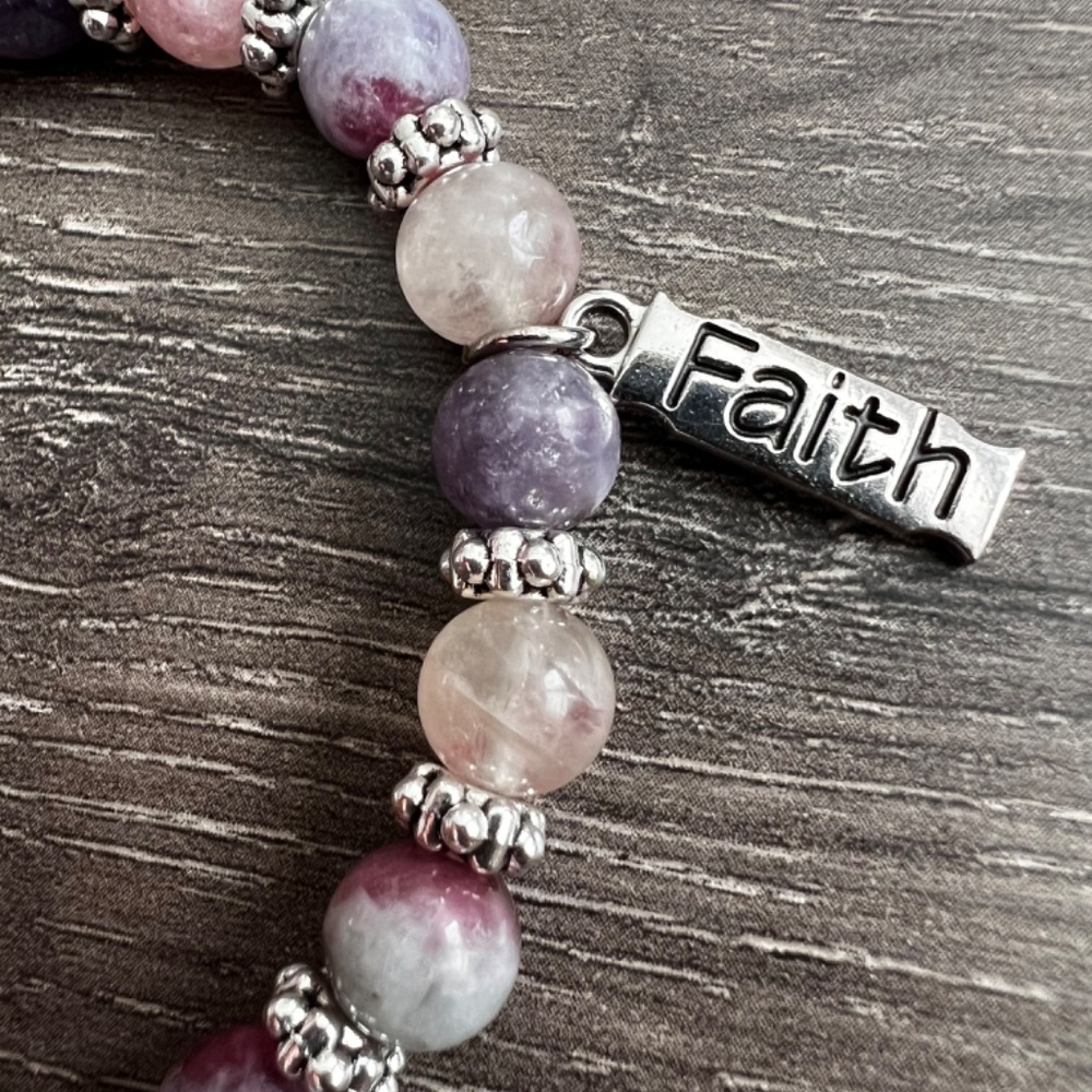 AAA+ Dreamy Natural Gemstone Amethyst with Cross Charm. - Picture 2 of 10